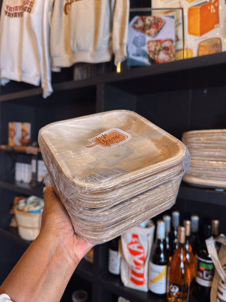 Palm Leaf Bamboo Square Plates